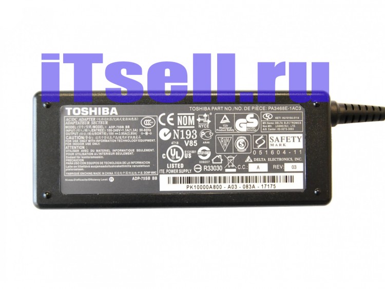 Оригинальный блок питания для ноутбука Toshiba 19V 3.95A (5.5x2.5mm)
