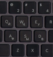 наклейки на клавиатуру прозрачные, белые буквы