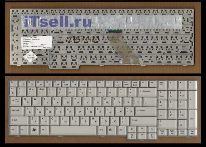 Клавиатура для ноутбука eMachines E528, E728