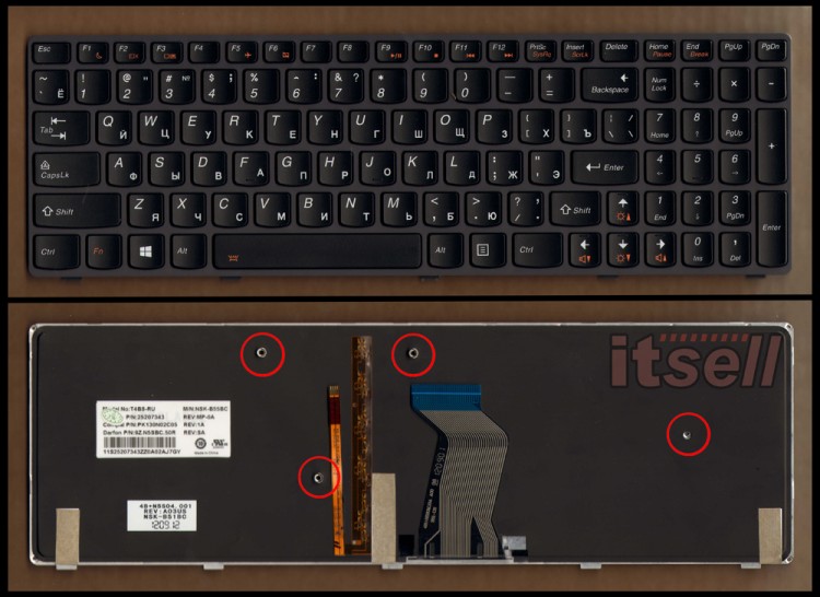 Клавиатура для ноутбука Lenovo Ideapad Y580
