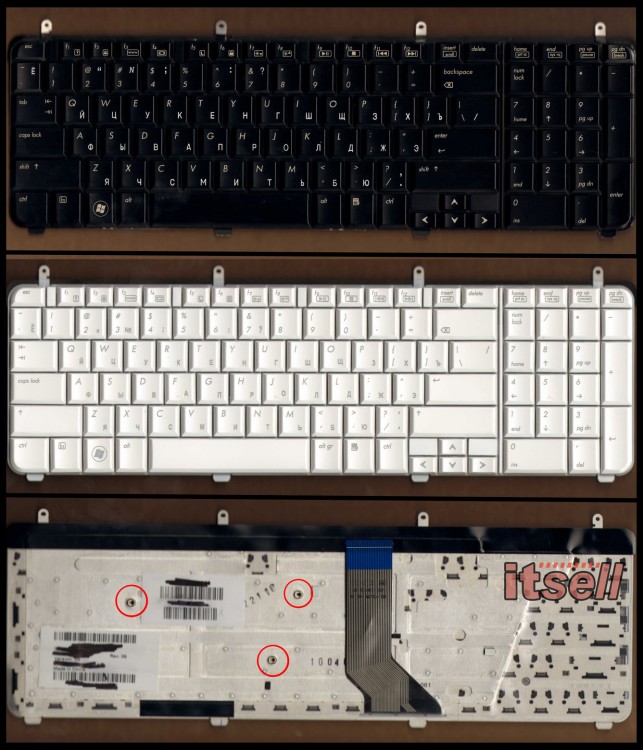 Клавиатура для ноутбука HP Pavilion dv7-2000 dv7-3000 остались только белые 