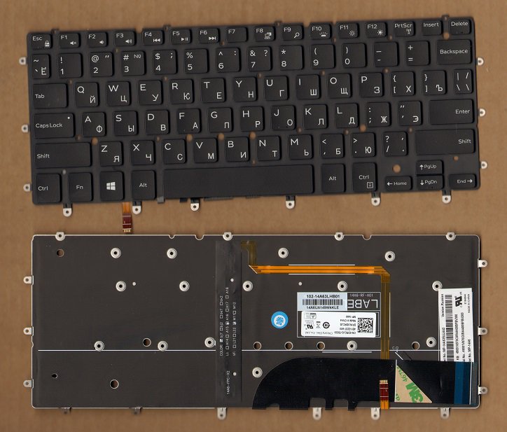 Клавиатура для ноутбука Dell XPS 13 9343 9350 9360 P54G с подсветкой