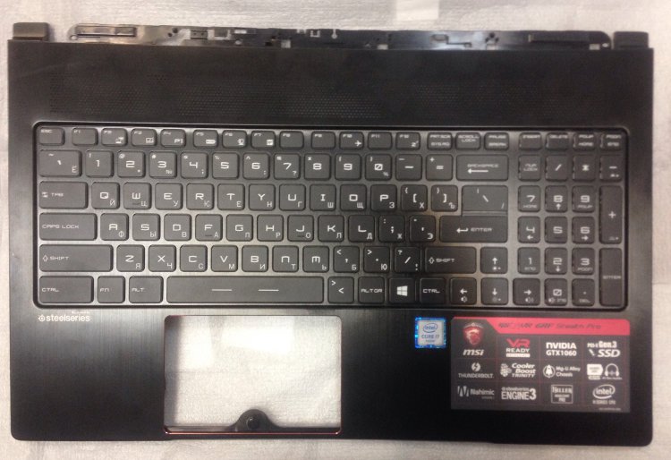 топкейс с клавиатурой в сборе для ноутбука MSI GS63